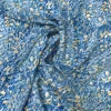 Hazy Abstract Printed Silk Crepe De Chine - Blue / Off-White / Dusty Marigold -Fabrics And Fabrics Store 19819 1