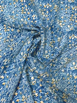 Hazy Abstract Printed Silk Crepe De Chine - Blue / Off-White / Dusty Marigold 13 Hazy Abstract Printed Silk Crepe De Chine - Blue / Off-White / Dusty Marigold -Fabrics And Fabrics Store 19819 2