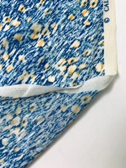 Hazy Abstract Printed Silk Crepe De Chine - Blue / Off-White / Dusty Marigold 17 Hazy Abstract Printed Silk Crepe De Chine - Blue / Off-White / Dusty Marigold -Fabrics And Fabrics Store 19819 6