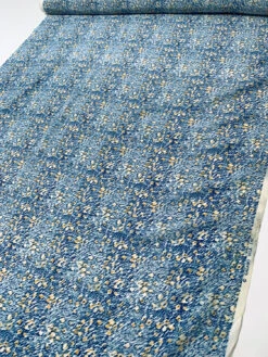 Hazy Abstract Printed Silk Crepe De Chine - Blue / Off-White / Dusty Marigold 18 Hazy Abstract Printed Silk Crepe De Chine - Blue / Off-White / Dusty Marigold -Fabrics And Fabrics Store 19819 7