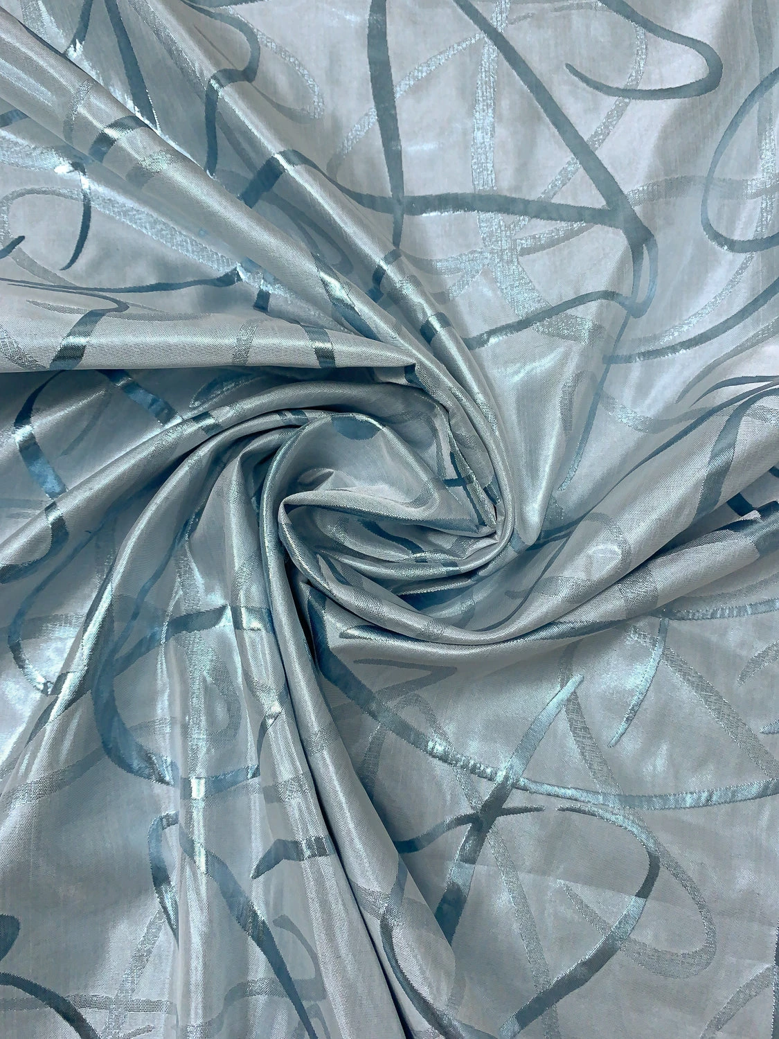 Made In Switzerland Swirl Motif Silk-Blend Lamé Jacquard - Metallic Ice Blue 4 Made In Switzerland Swirl Motif Silk-Blend Lamé Jacquard - Metallic Ice Blue - Image 2
