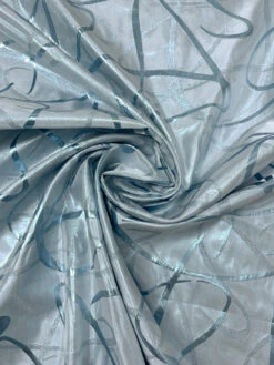 Made In Switzerland Swirl Motif Silk-Blend Lamé Jacquard - Metallic Ice Blue 13 Made In Switzerland Swirl Motif Silk-Blend Lamé Jacquard - Metallic Ice Blue -Fabrics And Fabrics Store 19862 2