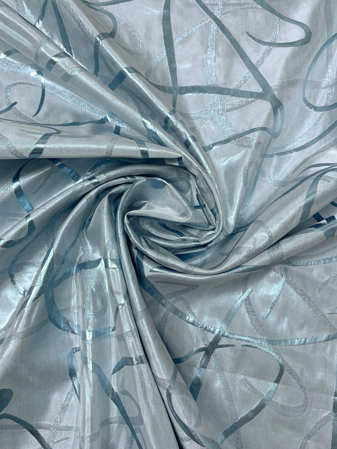 Made In Switzerland Swirl Motif Silk-Blend Lamé Jacquard - Metallic Ice Blue 5 Made In Switzerland Swirl Motif Silk-Blend Lamé Jacquard - Metallic Ice Blue - Image 3