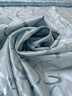 Made In Switzerland Swirl Motif Silk-Blend Lamé Jacquard - Metallic Ice Blue 14 Made In Switzerland Swirl Motif Silk-Blend Lamé Jacquard - Metallic Ice Blue -Fabrics And Fabrics Store 19862 3