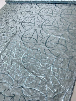 Made In Switzerland Swirl Motif Silk-Blend Lamé Jacquard - Metallic Ice Blue 18 Made In Switzerland Swirl Motif Silk-Blend Lamé Jacquard - Metallic Ice Blue -Fabrics And Fabrics Store 19862 8