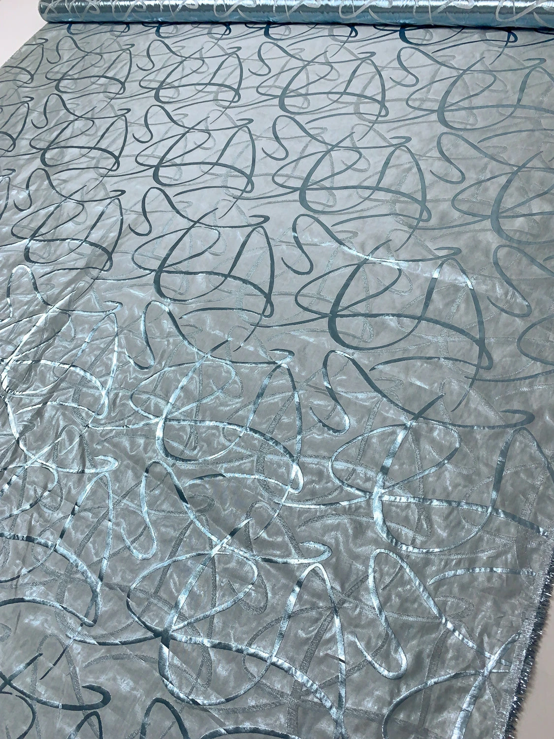 Made In Switzerland Swirl Motif Silk-Blend Lamé Jacquard - Metallic Ice Blue 10 Made In Switzerland Swirl Motif Silk-Blend Lamé Jacquard - Metallic Ice Blue - Image 8