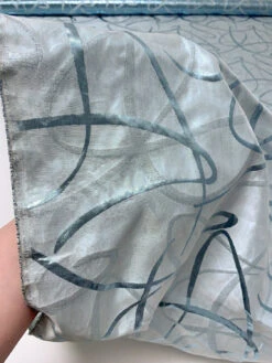 Made In Switzerland Swirl Motif Silk-Blend Lamé Jacquard - Metallic Ice Blue 19 Made In Switzerland Swirl Motif Silk-Blend Lamé Jacquard - Metallic Ice Blue -Fabrics And Fabrics Store 19862 9