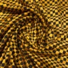 Geometric Checkered Cut Panné Velvet - Black / Turmeric Gold 2 Geometric Checkered Cut Panné Velvet - Black / Turmeric Gold -Fabrics And Fabrics Store 19870 1