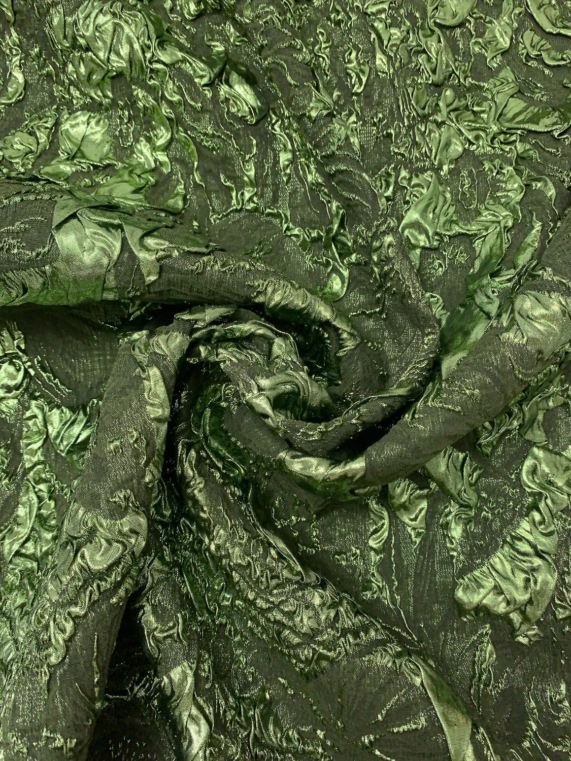Italian Abstract Stretch Metallic Brocade - Pickle Green 4 Italian Abstract Stretch Metallic Brocade - Pickle Green - Image 2