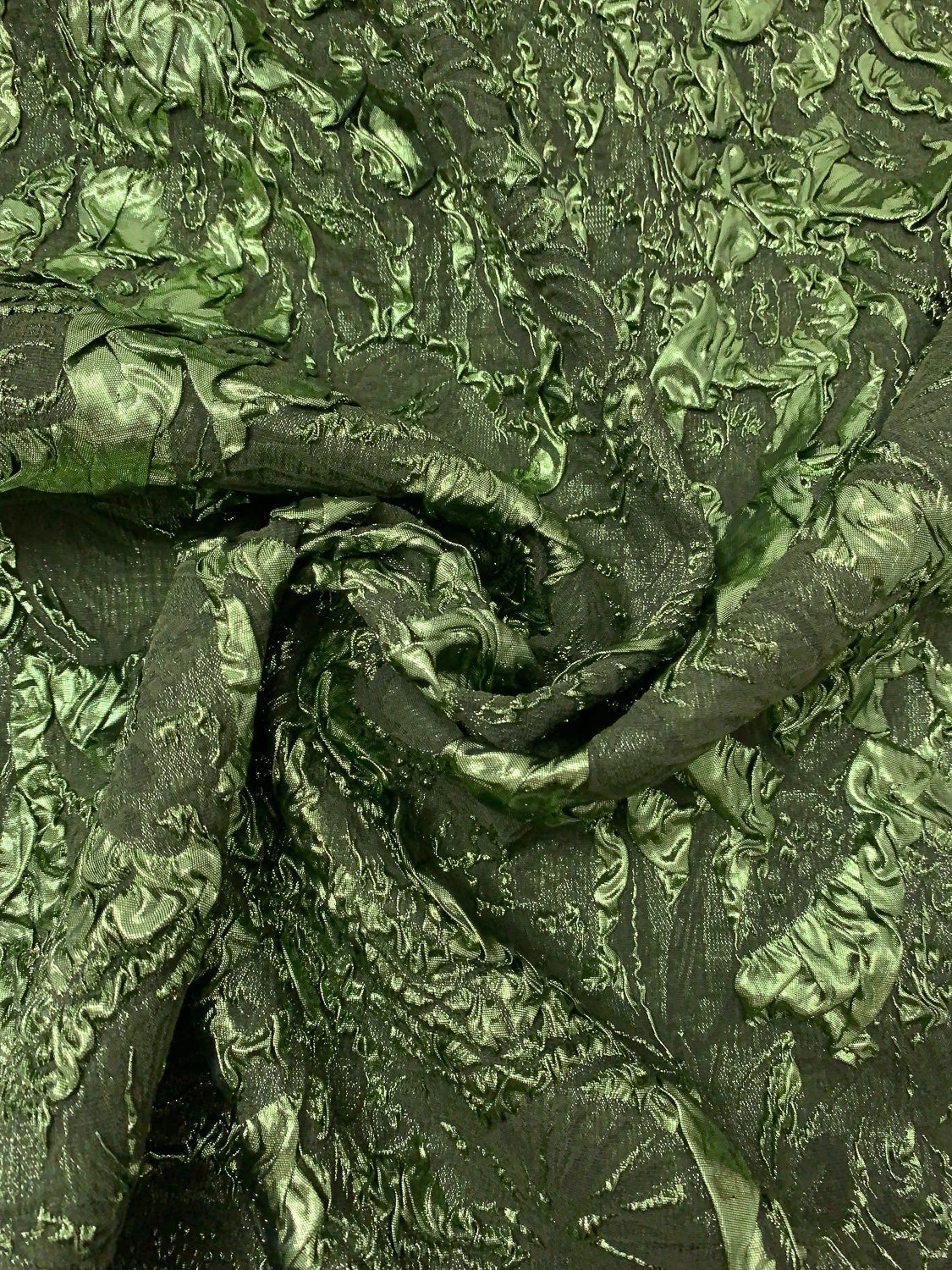 Italian Abstract Stretch Metallic Brocade - Pickle Green 5 Italian Abstract Stretch Metallic Brocade - Pickle Green - Image 3