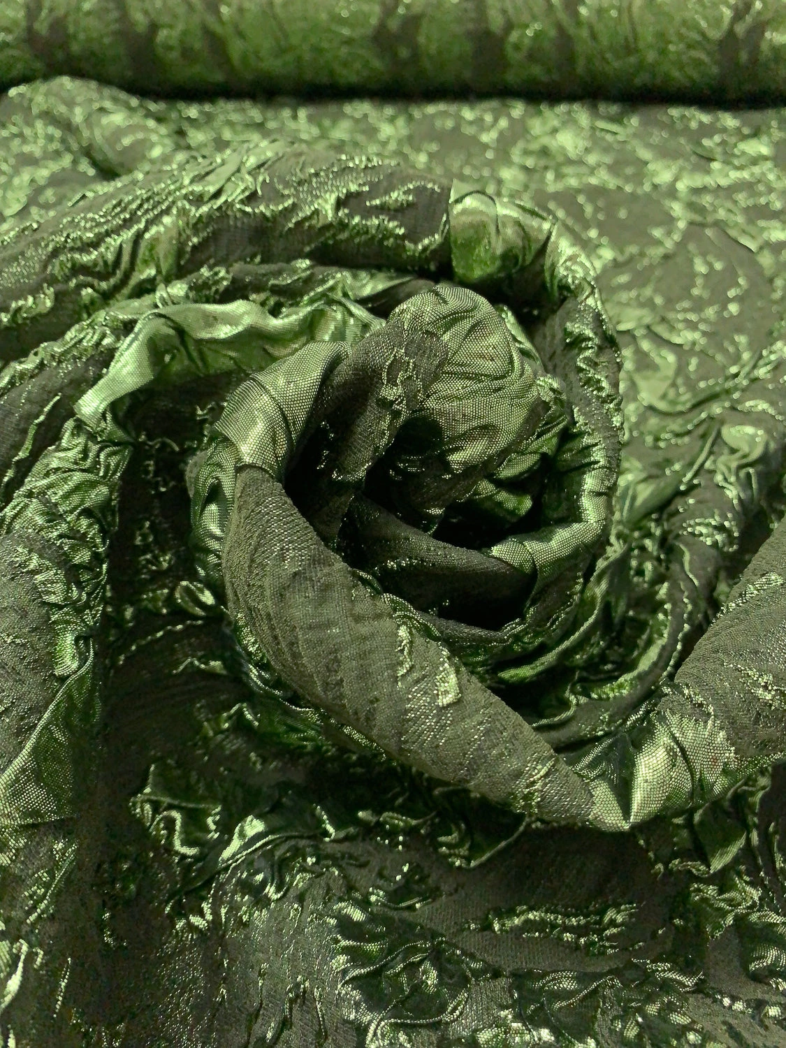 Italian Abstract Stretch Metallic Brocade - Pickle Green 6 Italian Abstract Stretch Metallic Brocade - Pickle Green - Image 4