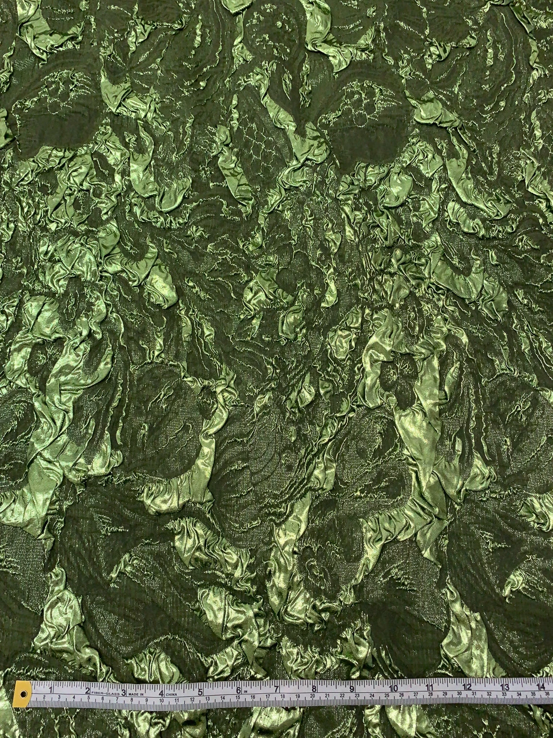 Italian Abstract Stretch Metallic Brocade - Pickle Green 8 Italian Abstract Stretch Metallic Brocade - Pickle Green - Image 6