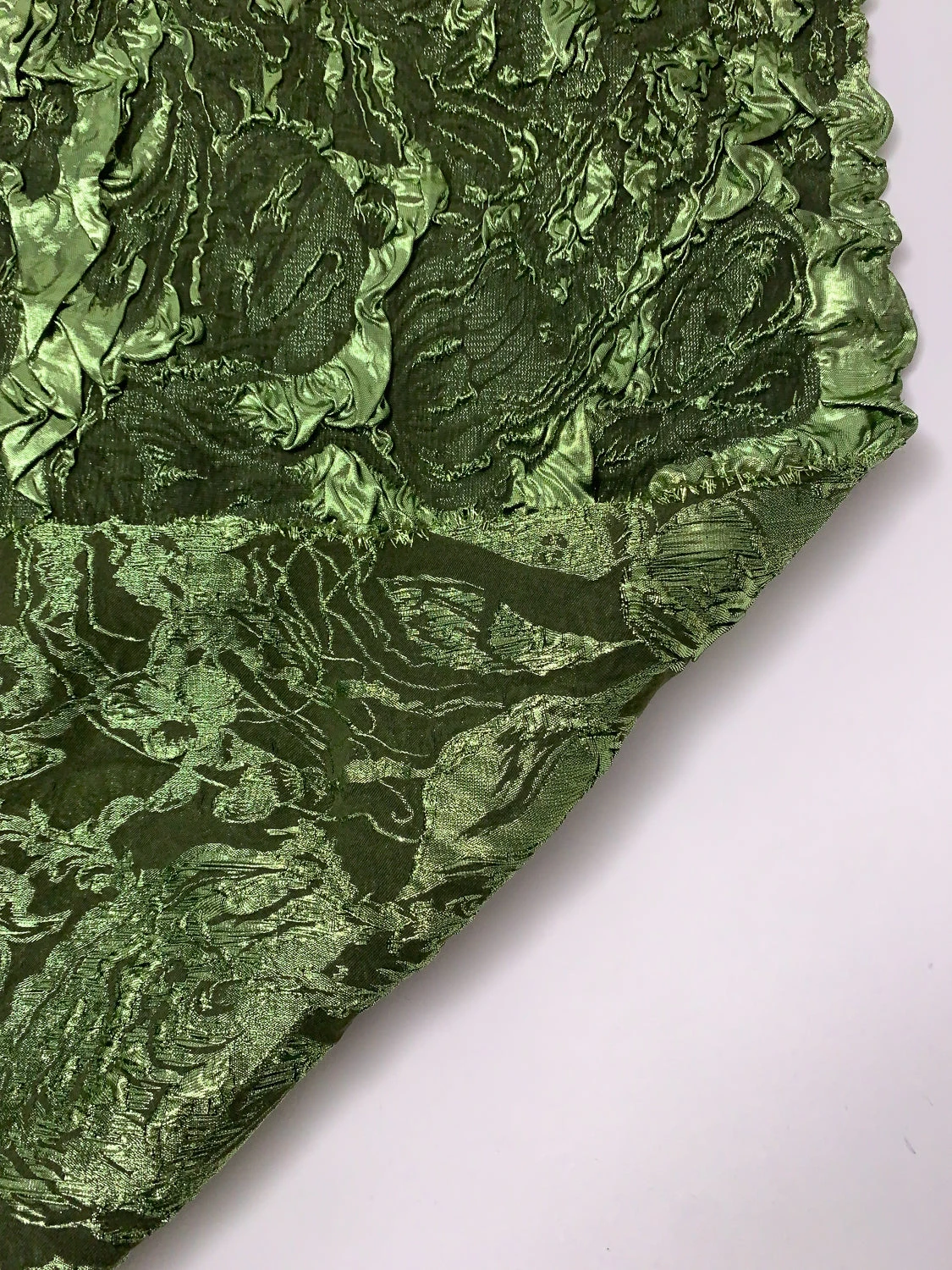 Italian Abstract Stretch Metallic Brocade - Pickle Green 10 Italian Abstract Stretch Metallic Brocade - Pickle Green - Image 8