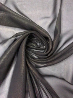 Italian Foil Printed Silk Chiffon - Antique Gold / Black