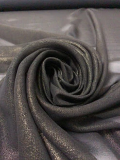 Italian Foil Printed Silk Chiffon - Antique Gold / Black -Fabrics And Fabrics Store 19914 3