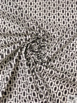 Italian Chunky Chain Links Printed Cotton Lawn - Soft Black / Off-White 13 Italian Chunky Chain Links Printed Cotton Lawn - Soft Black / Off-White -Fabrics And Fabrics Store 19933 2