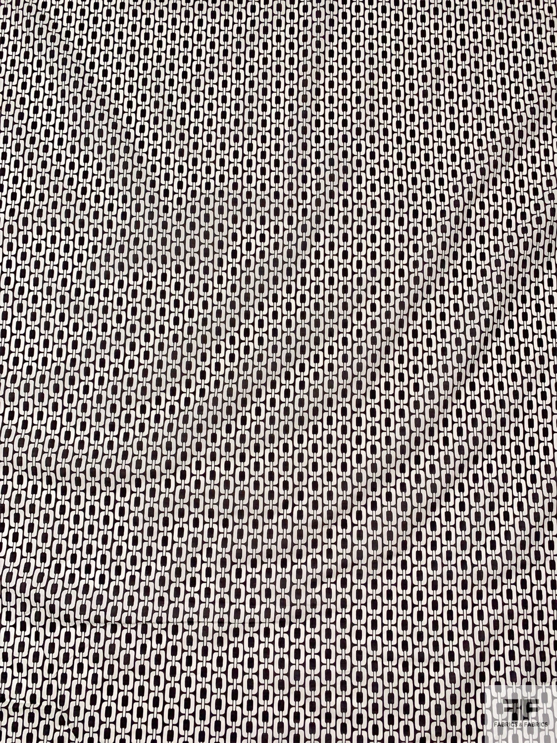 Italian Chunky Chain Links Printed Cotton Lawn - Soft Black / Off-White 6 Italian Chunky Chain Links Printed Cotton Lawn - Soft Black / Off-White - Image 4