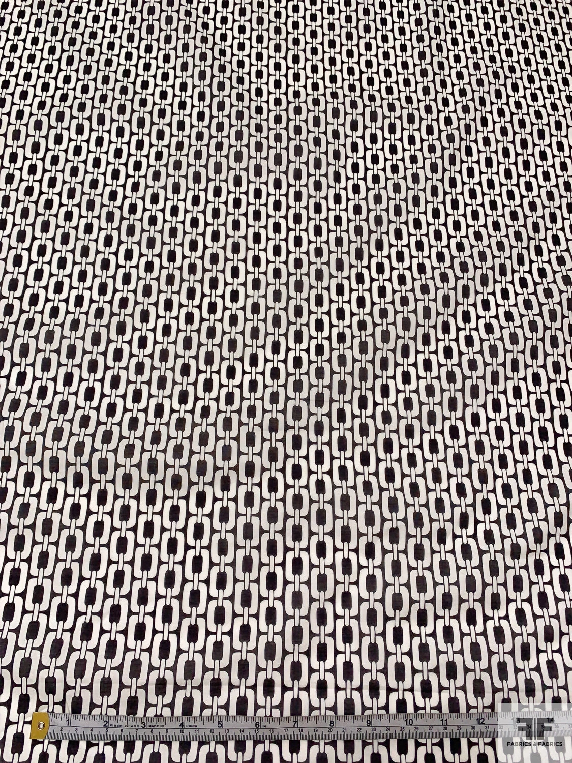 Italian Chunky Chain Links Printed Cotton Lawn - Soft Black / Off-White 7 Italian Chunky Chain Links Printed Cotton Lawn - Soft Black / Off-White - Image 5