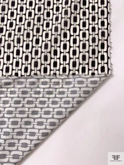 Italian Chunky Chain Links Printed Cotton Lawn - Soft Black / Off-White 16 Italian Chunky Chain Links Printed Cotton Lawn - Soft Black / Off-White -Fabrics And Fabrics Store 19933 6