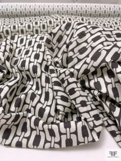 Italian Chunky Chain Links Printed Cotton Lawn - Soft Black / Off-White 19 Italian Chunky Chain Links Printed Cotton Lawn - Soft Black / Off-White -Fabrics And Fabrics Store 19933 9