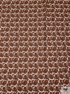 Italian Ornate Vines Printed Cotton Lawn - Tan / Orange / Maroon / Off-White 14 Italian Ornate Vines Printed Cotton Lawn - Tan / Orange / Maroon / Off-White -Fabrics And Fabrics Store 19935 3