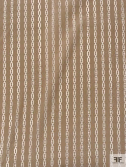Chain Links Printed Silk Crepe De Chine - Tan / Off-White -Fabrics And Fabrics Store 19945 3