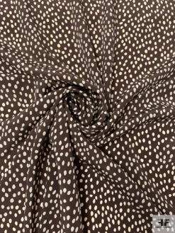 Dotted Printed Silk Crepe De Chine - Brown / Ivory 13 Dotted Printed Silk Crepe De Chine - Brown / Ivory -Fabrics And Fabrics Store 19949 2
