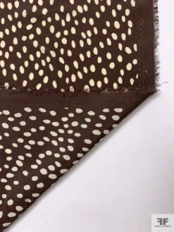 Dotted Printed Silk Crepe De Chine - Brown / Ivory 17 Dotted Printed Silk Crepe De Chine - Brown / Ivory -Fabrics And Fabrics Store 19949 7