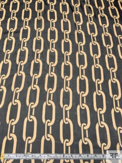 Large Chain Links Printed Silk Chiffon - Black / Khaki 13 Large Chain Links Printed Silk Chiffon - Black / Khaki -Fabrics And Fabrics Store 19960 5