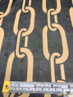 Large Chain Links Printed Silk Chiffon - Black / Khaki 14 Large Chain Links Printed Silk Chiffon - Black / Khaki -Fabrics And Fabrics Store 19960 6