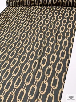 Large Chain Links Printed Silk Chiffon - Black / Khaki 16 Large Chain Links Printed Silk Chiffon - Black / Khaki -Fabrics And Fabrics Store 19960 8