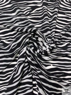 Zebra Inspired Printed Silk Crepe De Chine - Black / Off-White 13 Zebra Inspired Printed Silk Crepe De Chine - Black / Off-White -Fabrics And Fabrics Store 19969 2