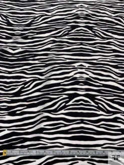 Zebra Inspired Printed Silk Crepe De Chine - Black / Off-White 14 Zebra Inspired Printed Silk Crepe De Chine - Black / Off-White -Fabrics And Fabrics Store 19969 4