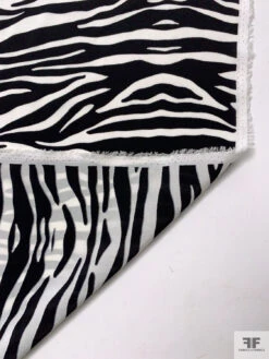 Zebra Inspired Printed Silk Crepe De Chine - Black / Off-White 16 Zebra Inspired Printed Silk Crepe De Chine - Black / Off-White -Fabrics And Fabrics Store 19969 6