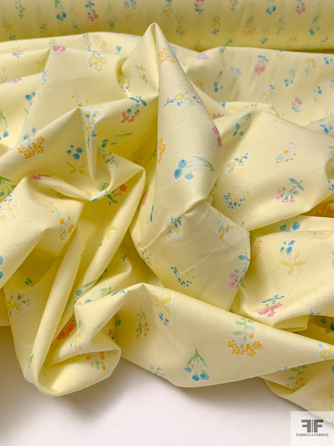 Made In Japan Ditsy Floral Printed Cotton Lawn - Baby Yellow / Blue / Peach / Green 11 Made In Japan Ditsy Floral Printed Cotton Lawn - Baby Yellow / Blue / Peach / Green - Image 9