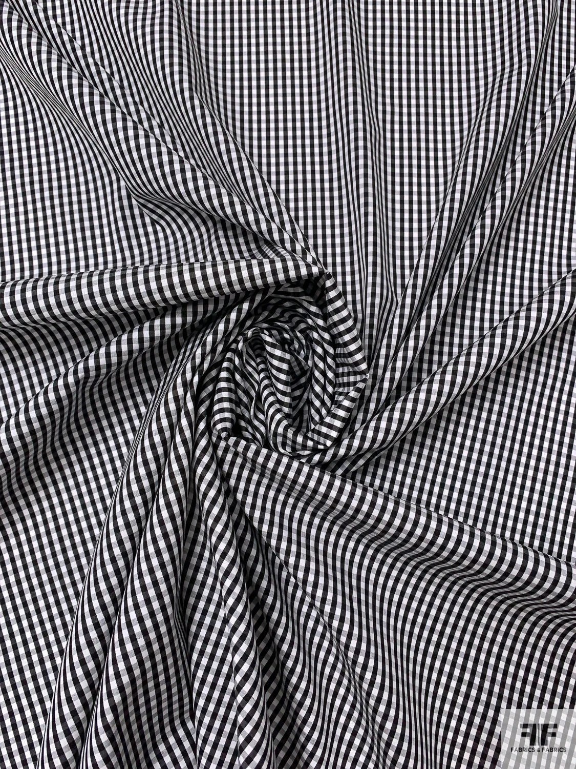 Made In Japan Gingham Check Yarn-Dyed Cotton Shirting - Black / White 5 Made In Japan Gingham Check Yarn-Dyed Cotton Shirting - Black / White - Image 3