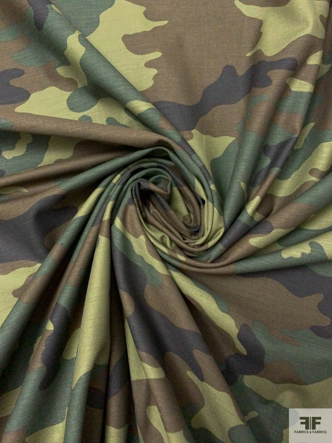 Camouflage Reverse Printed Cotton Twill - Greens / Olive / Black 4 Camouflage Reverse Printed Cotton Twill - Greens / Olive / Black - Image 2