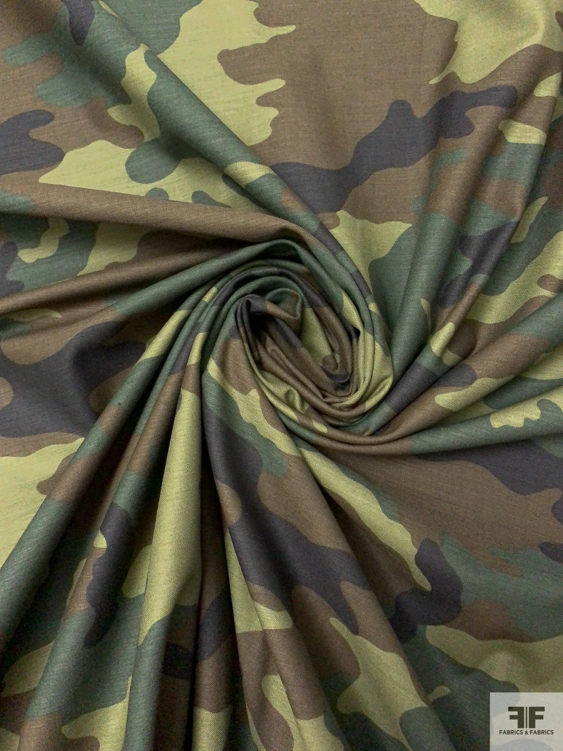 Camouflage Reverse Printed Cotton Twill - Greens / Olive / Black 5 Camouflage Reverse Printed Cotton Twill - Greens / Olive / Black - Image 3
