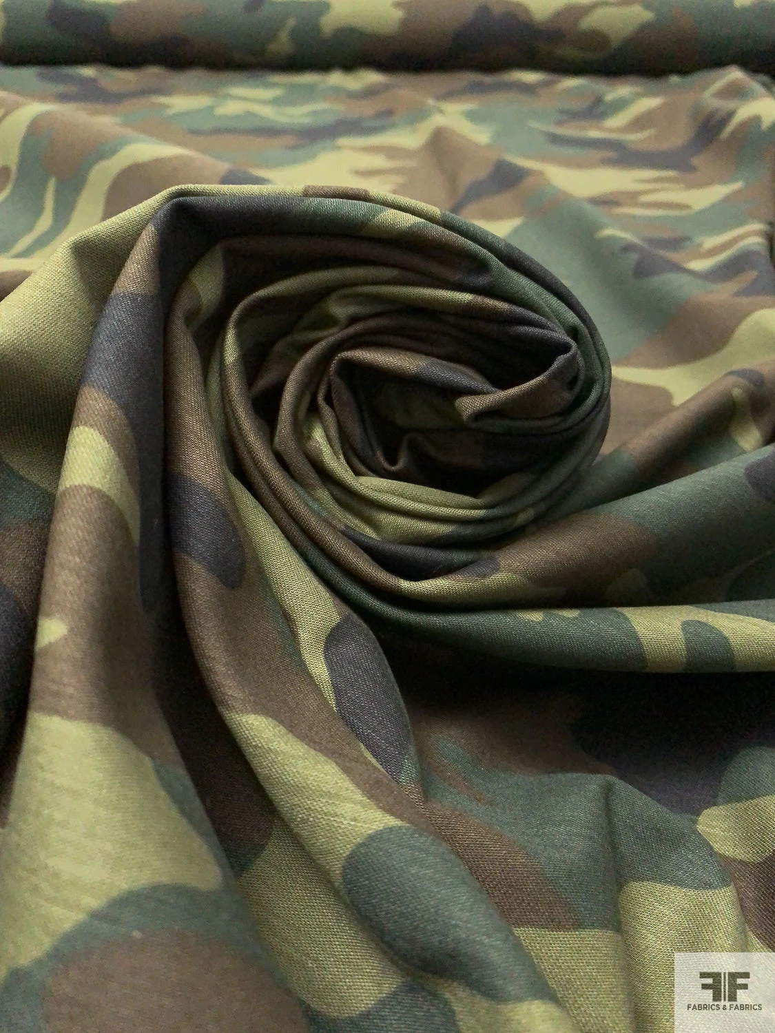 Camouflage Reverse Printed Cotton Twill - Greens / Olive / Black 6 Camouflage Reverse Printed Cotton Twill - Greens / Olive / Black - Image 4