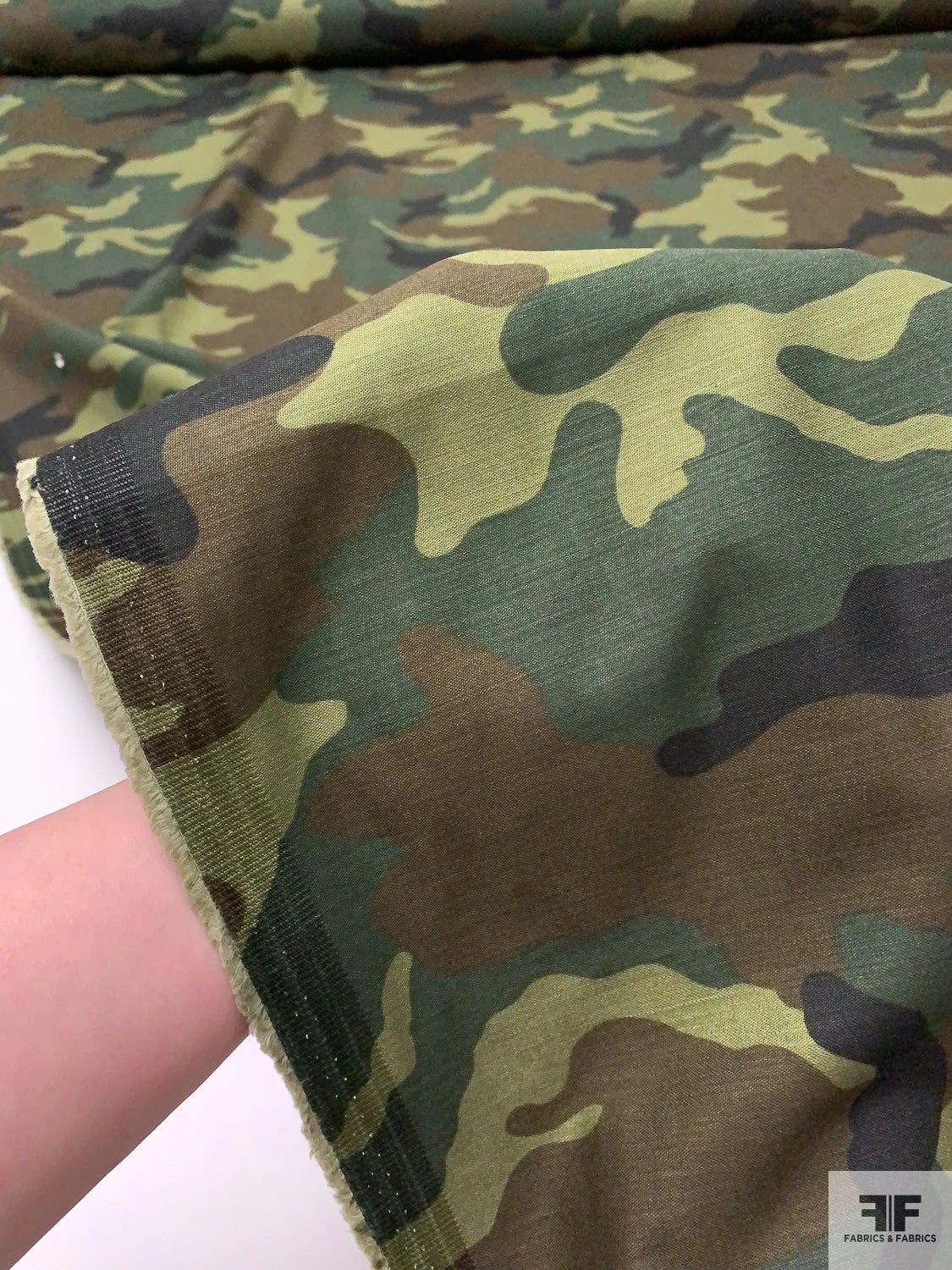 Camouflage Reverse Printed Cotton Twill - Greens / Olive / Black 11 Camouflage Reverse Printed Cotton Twill - Greens / Olive / Black - Image 9