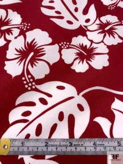 Leaf And Floral Printed Fine Cotton Twill - Dark Red / Off-White 16 Leaf And Floral Printed Fine Cotton Twill - Dark Red / Off-White -Fabrics And Fabrics Store 19984 6