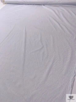 Italian Striped Yarn-Dyed Fine Cotton Shirting - White / Blue -Fabrics And Fabrics Store 19991 6