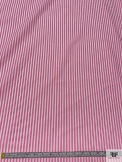 Italian Striped Yarn-Dyed Fine Cotton Shirting - Pink / White -Fabrics And Fabrics Store 19992 5