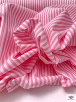 Italian Striped Yarn-Dyed Fine Cotton Shirting - Pink / White -Fabrics And Fabrics Store 19992 9