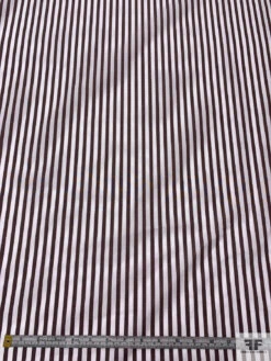 Italian Striped Yarn-Dyed Fine Cotton Shirting - Brown / White -Fabrics And Fabrics Store 19994 4