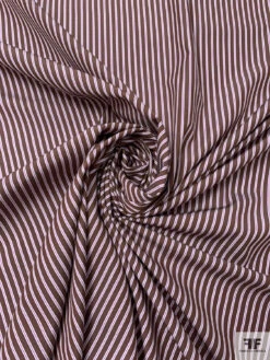 Italian Striped Yarn-Dyed Fine Cotton Shirting - Brown / White / Medium Orchid 12 Italian Striped Yarn-Dyed Fine Cotton Shirting - Brown / White / Medium Orchid -Fabrics And Fabrics Store 19995 2