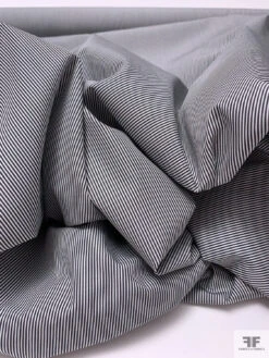 Italian Thin Striped Yarn-Dyed Fine Cotton Shirting - Charcoal Black / White 17 Italian Thin Striped Yarn-Dyed Fine Cotton Shirting - Charcoal Black / White -Fabrics And Fabrics Store 20001 8