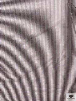 Italian Striped Yarn-Dyed Plain-Weave Fine Cotton-Linen Shirting - Chocolate Brown / White 15 Italian Striped Yarn-Dyed Plain-Weave Fine Cotton-Linen Shirting - Chocolate Brown / White -Fabrics And Fabrics Store 20005 4
