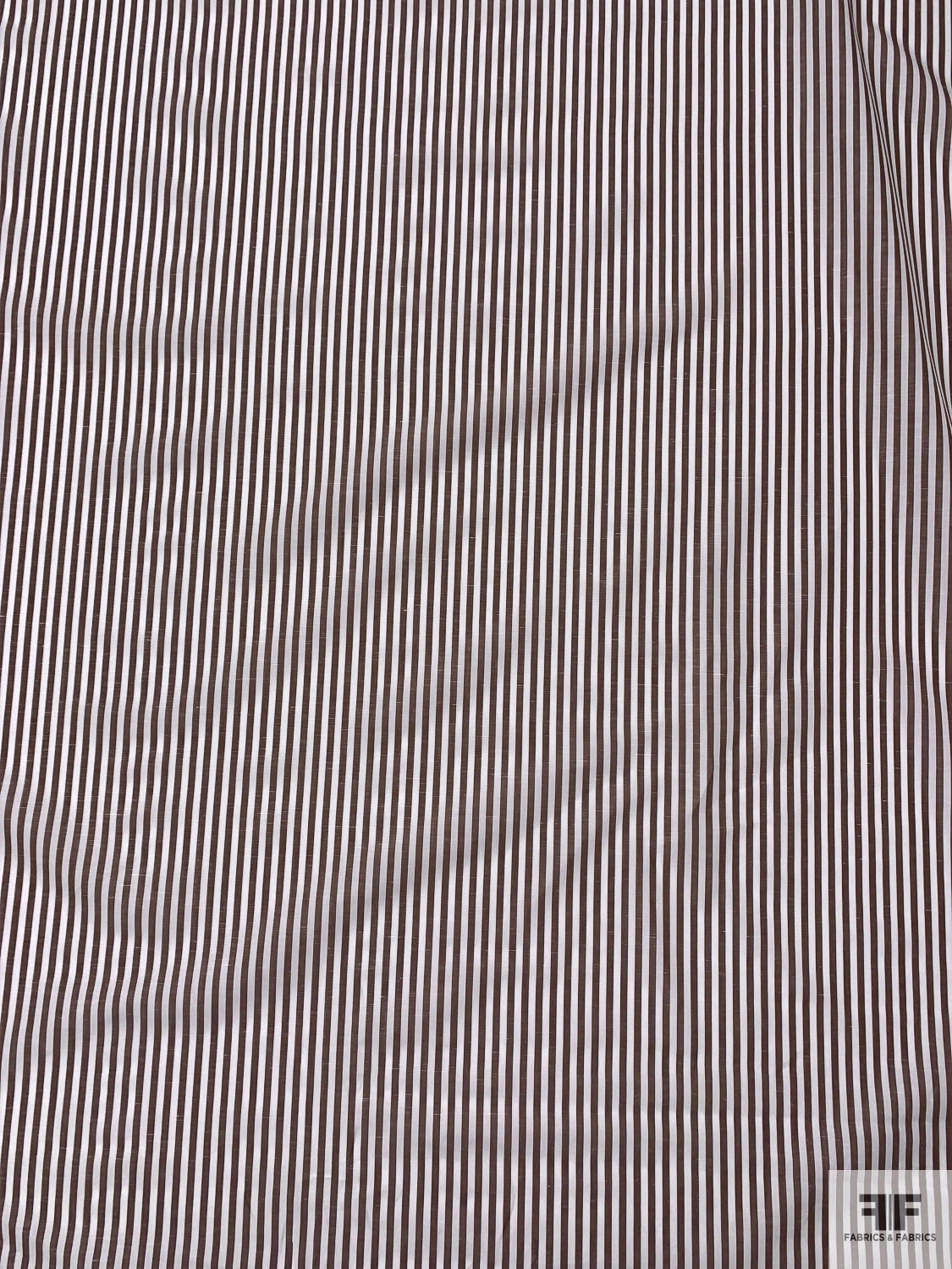Italian Striped Yarn-Dyed Plain-Weave Fine Cotton-Linen Shirting - Chocolate Brown / White 7 Italian Striped Yarn-Dyed Plain-Weave Fine Cotton-Linen Shirting - Chocolate Brown / White - Image 5