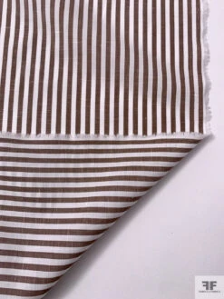 Italian Striped Yarn-Dyed Plain-Weave Fine Cotton-Linen Shirting - Chocolate Brown / White 17 Italian Striped Yarn-Dyed Plain-Weave Fine Cotton-Linen Shirting - Chocolate Brown / White -Fabrics And Fabrics Store 20005 7